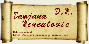 Damjana Menčulović vizit kartica